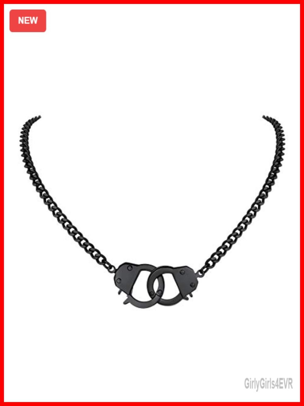 Handcuff Choker Necklace Curb Chain Gold Plated Stainless Steel Friendship Love